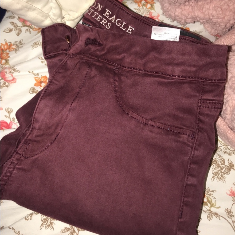 Maroon Jean Jeggings